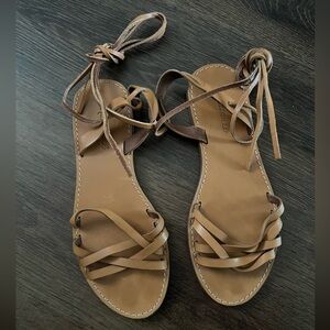 MADEWELL The Boardwalk Woven Lace-Up Sandal